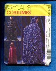 4624 MCCALLS EXQUISITE GOTHIC/ MEDIEVAL SHIRRED HOODED CAPE PATTERN XS-M,